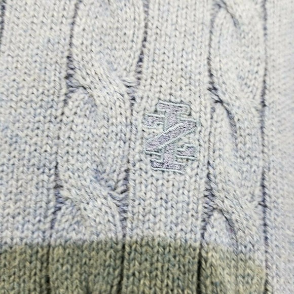 Izod Mens Blue Cable Knit 1/4 Zip Pullover Sweater M - Picture 4 of 11